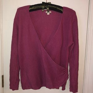 J. Jill Magenta Wrap Sweater
